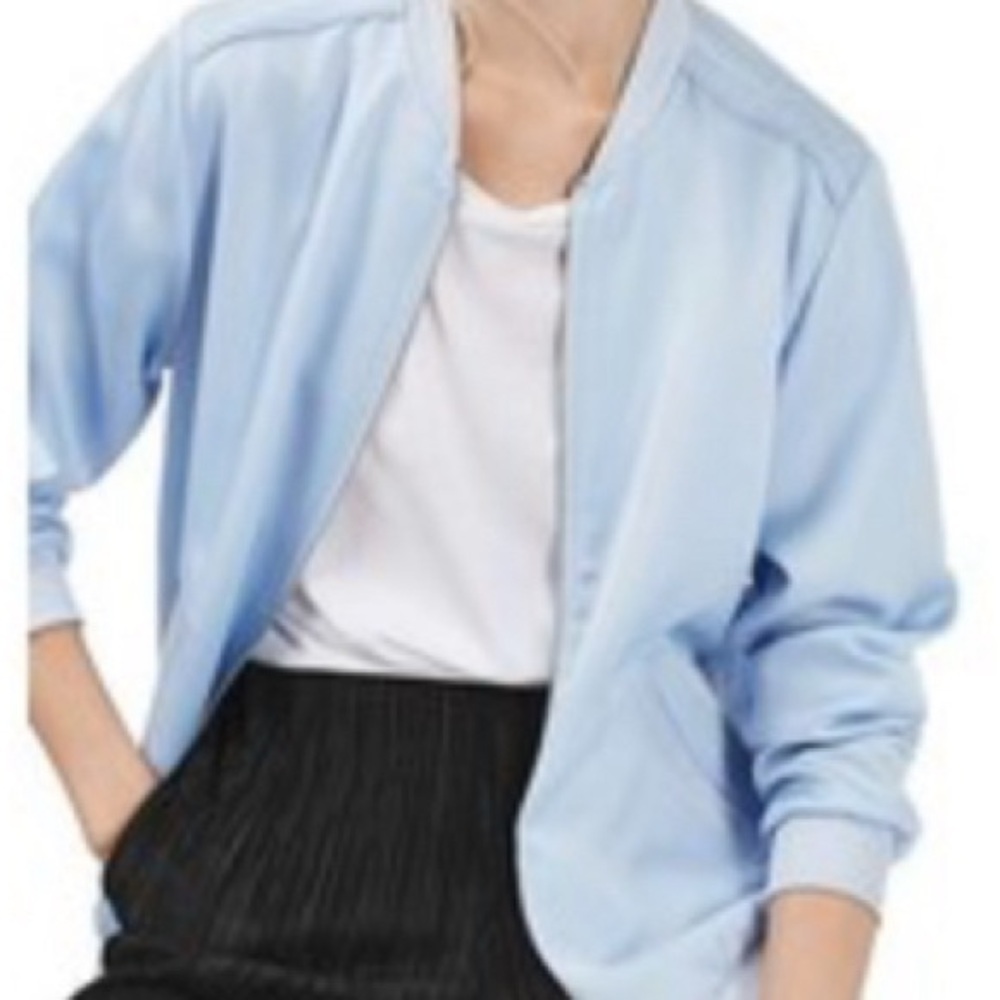 Topshop Blue Bomber Jacket Casual Lightweight Design